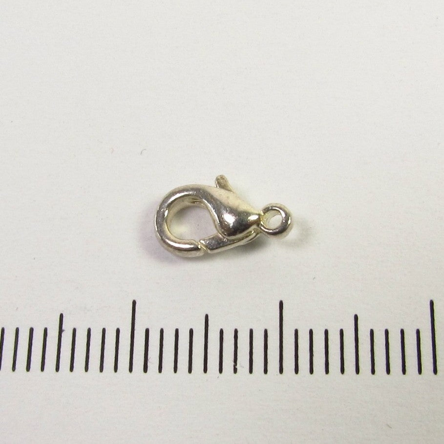 Verzilverde karabijnhaak, 9 mm