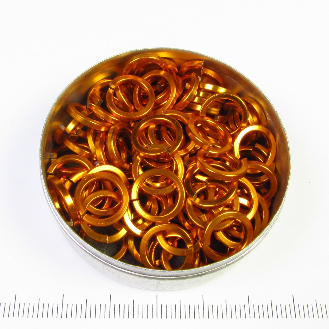 Glanzend oranje aluminium, 1,6x8,2 mm, vierkant draad