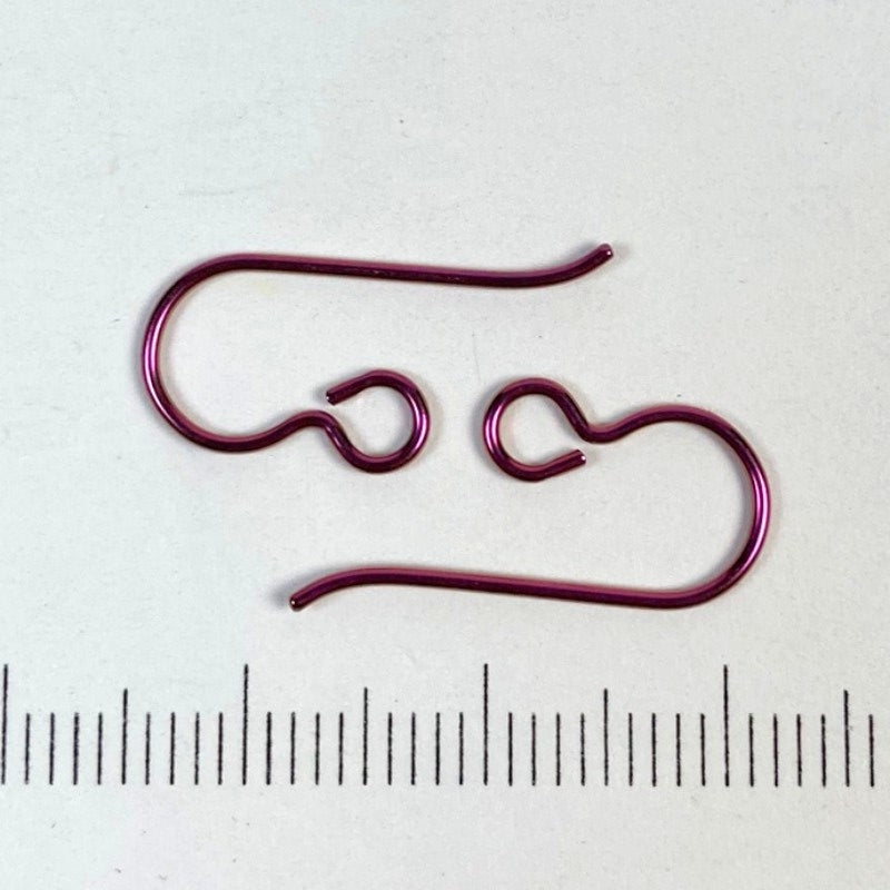 Niobium oorbelhaakjes 1 paar, violet