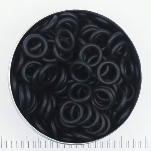 Zwart rubber, 1.9x6.2 mm