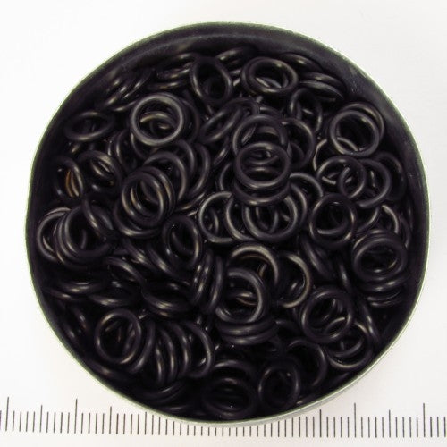 Zwart rubber, 1.2x5.0 mm