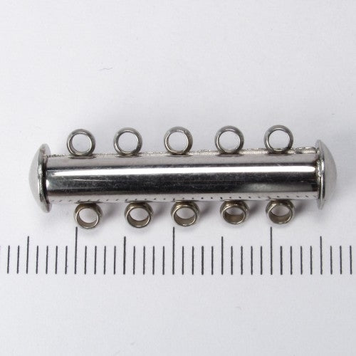 Schuifsluiting vijf rijen, RVS