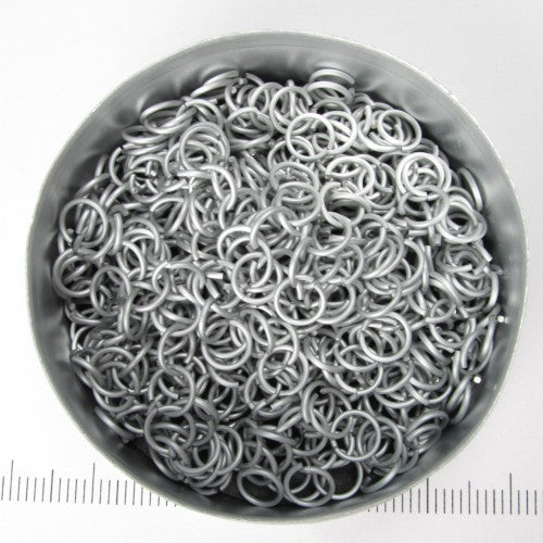 Mat zilverkleurig aluminium, 0,8x4,2 mm