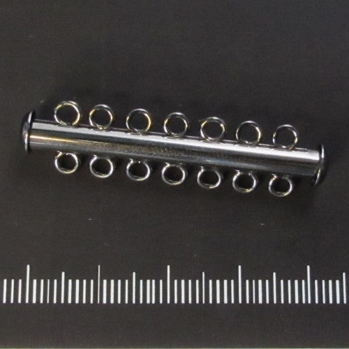 Schuifsluiting zeven rijen, verzilverd