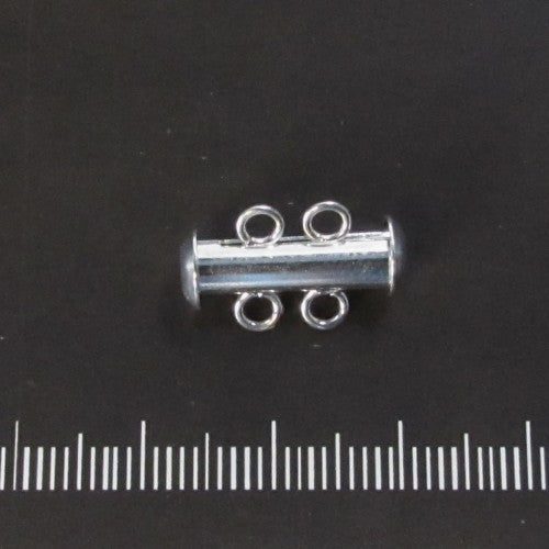 Schuifsluiting twee rijen, verzilverd