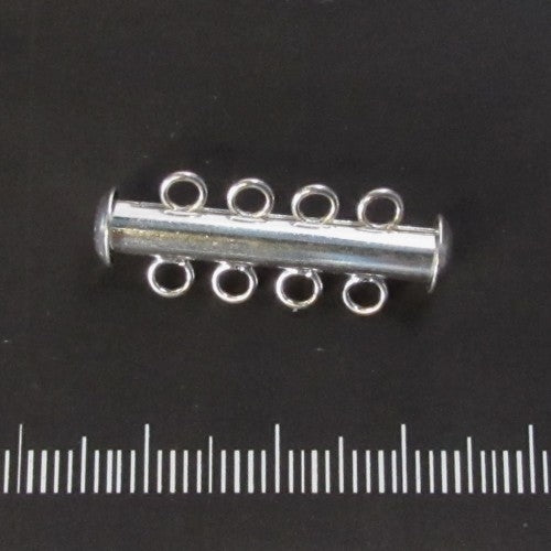 Schuifsluiting vier rijen, verzilverd