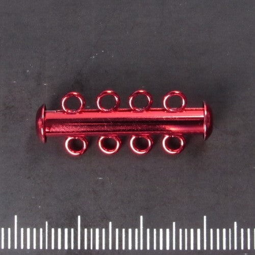 Schuifsluiting vier rijen, rood