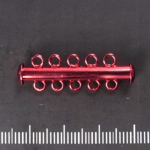 Schuifsluiting vijf rijen, rood