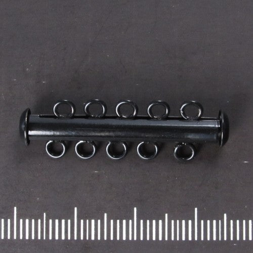 Schuifsluiting vijf rijen, zwart