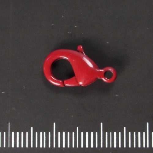 Rood gelakte karabijnhaak, 15 mm