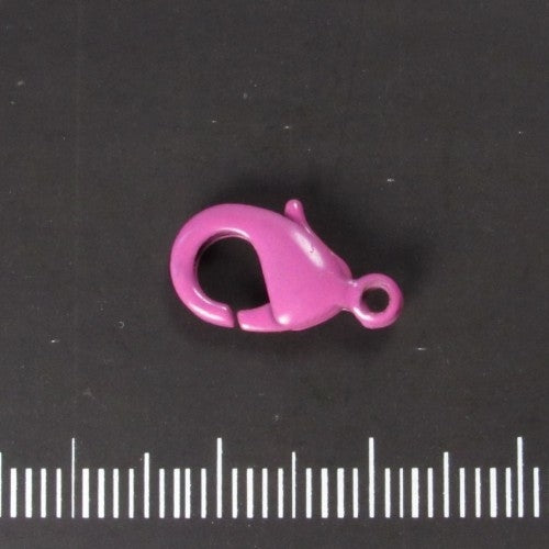 Roze gelakte karabijnhaak, 15 mm