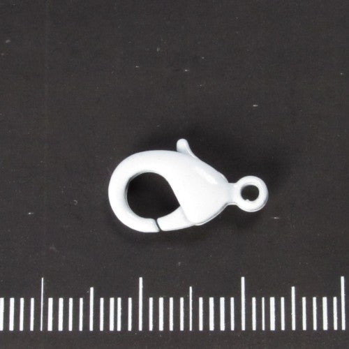 Wit gelakte karabijnhaak, 15 mm