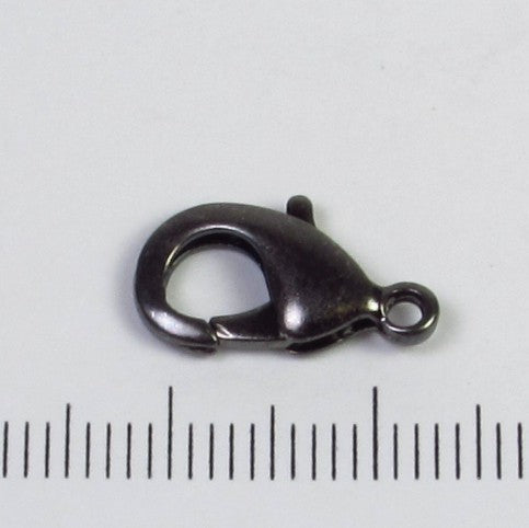 Donker zilverkleurige karabijnhaak, 15 mm