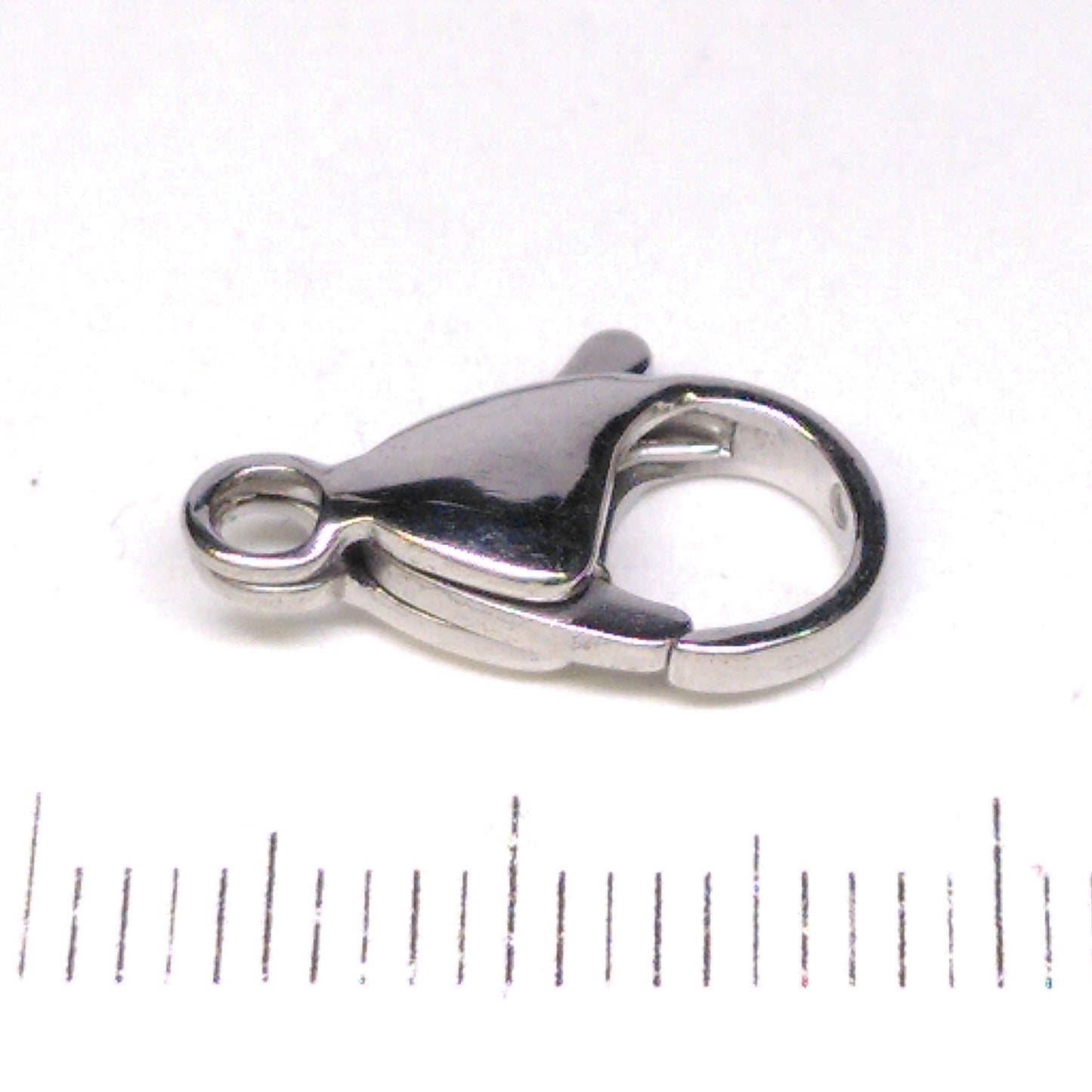 RVS karabijnhaken, 15 mm