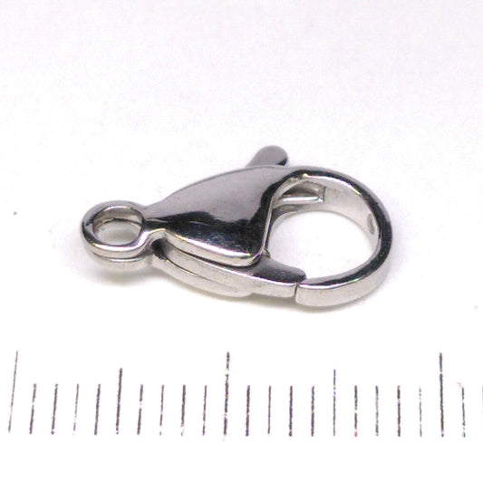 RVS karabijnhaken, 15 mm