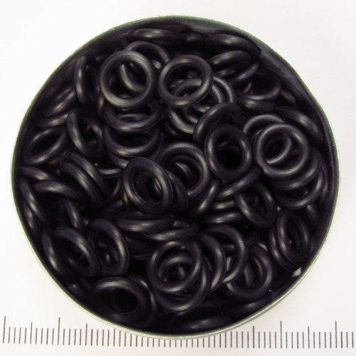 Zwart rubber, 1.7x6.4 mm