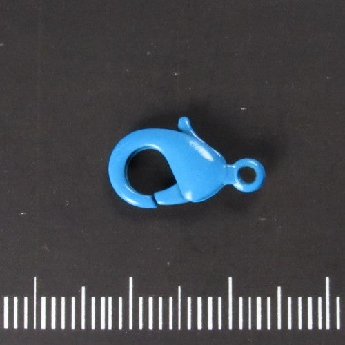 Blauw gelakte karabijnhaak, 15 mm